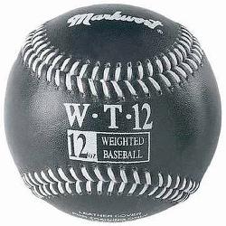  Leather Covered Training Baseball (12 OZ) : Build your arm strength with Markwort training